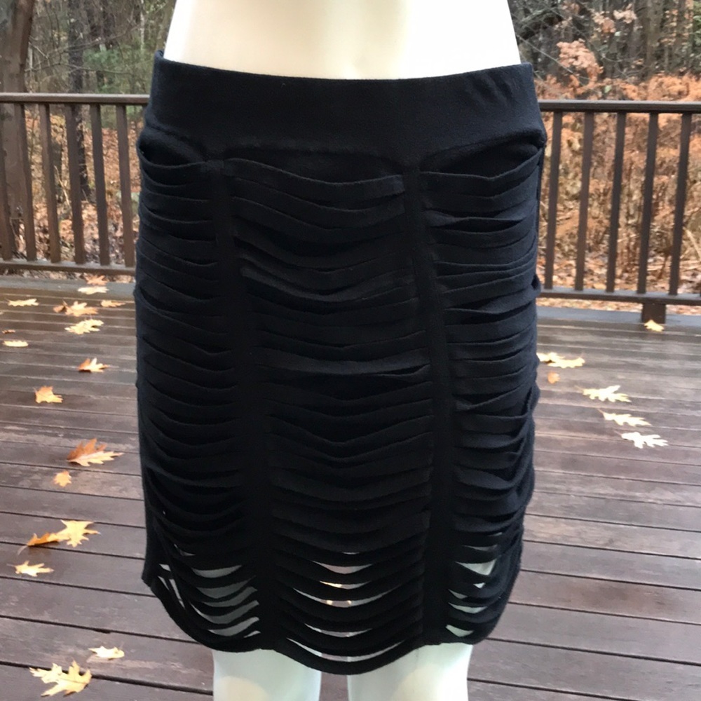 Bcbgeneration Black Medium Stringed Mini Skirt